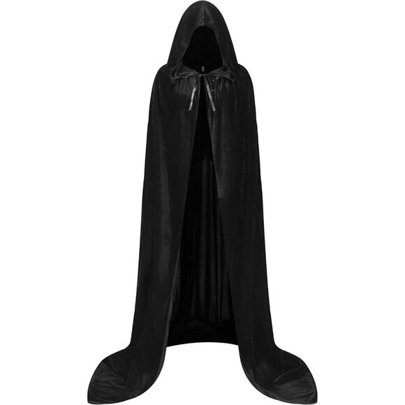 Women's Adult Black Velvet Cloak Costumes for Halloween Christmas Renaissance - Picture 2 of 9